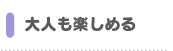 大人も楽しめる