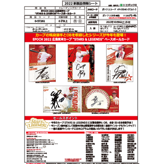 Epoch 22 広島東洋カープstars Legendsベースボールカード エポック社公式サイト